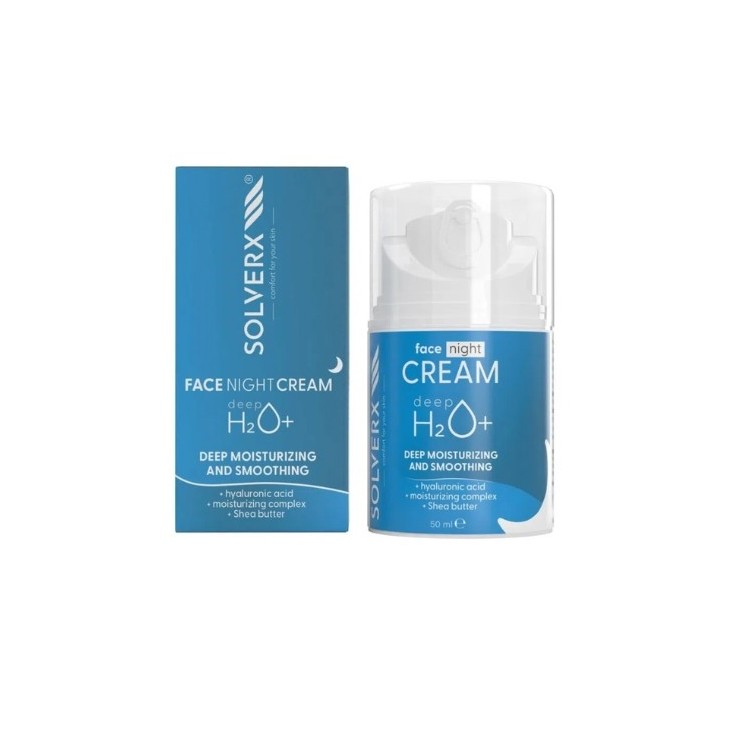 Solverx Deep H2O+ Hydraterende Nachtcrème voor het Gezicht 50 ml