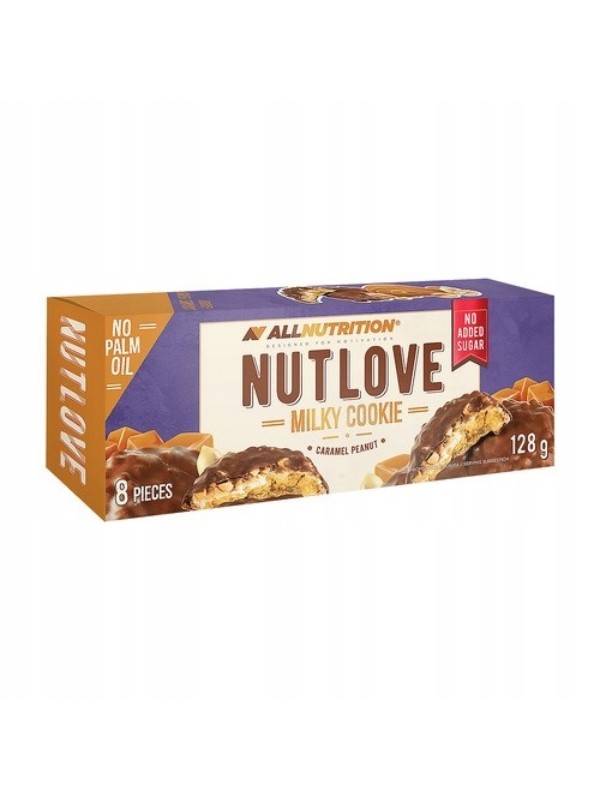 AllNutrition NutLove Milky Cookie Kekse mit Karamell und Erdnüssen 128 g