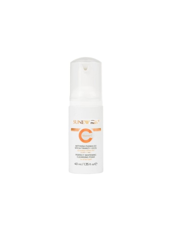 Sunew Med+ Vitamin C actief Reinigingsschuim voor het verwijderen van gezichts- en oogmake-up 40 ml