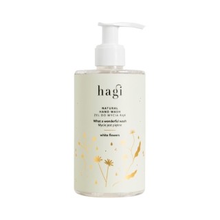 Hagi Washing is een prachtige natuurlijke handwasgel met witte bloemen 300 ml