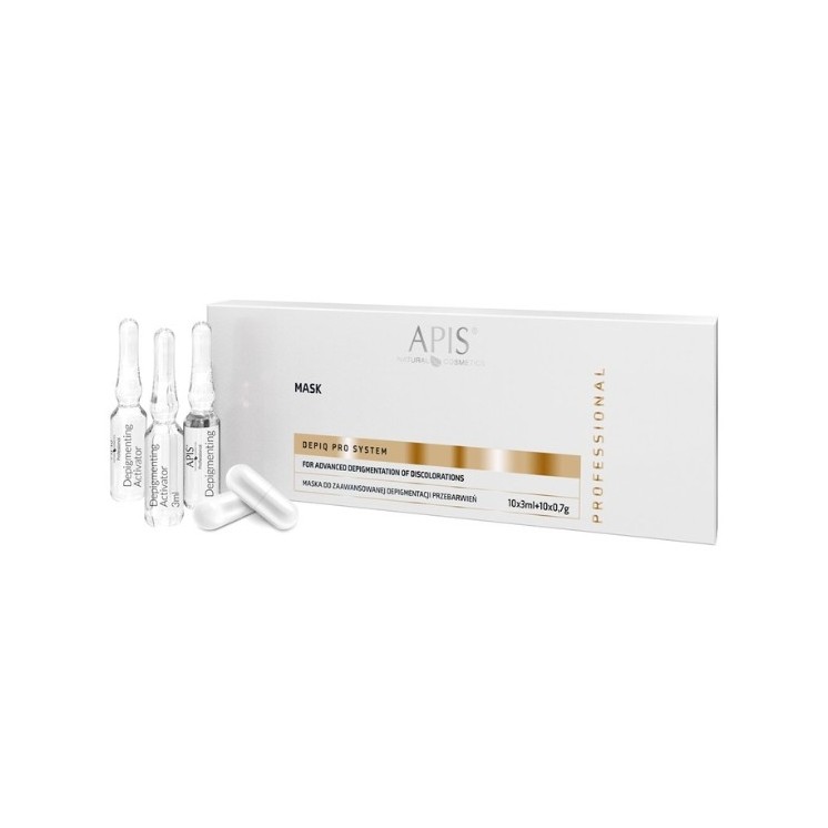 Apis Depiq Pro System Depigmentierende Ampullen mit Alpha-Arbutin 1% und Aufhellungskomplex 2% 10 x 3 ml + 10 x 0,7 g