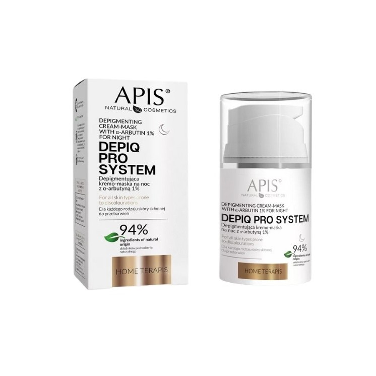 Apis Depiq Pro System Depigmenterende Nachtcrème-Masker met Alpha-Arbutine 1% 50 ml