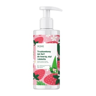 Yumi Erdbeere 3in1 Reinigungsgel für Gesicht, Hals und Dekolleté 150 ml