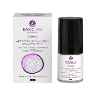 BasicLab Copperis Actively Lifting Night Eye Cream 3% Pure Copper Peptide Stimulatie en Regeneratie 18 ml