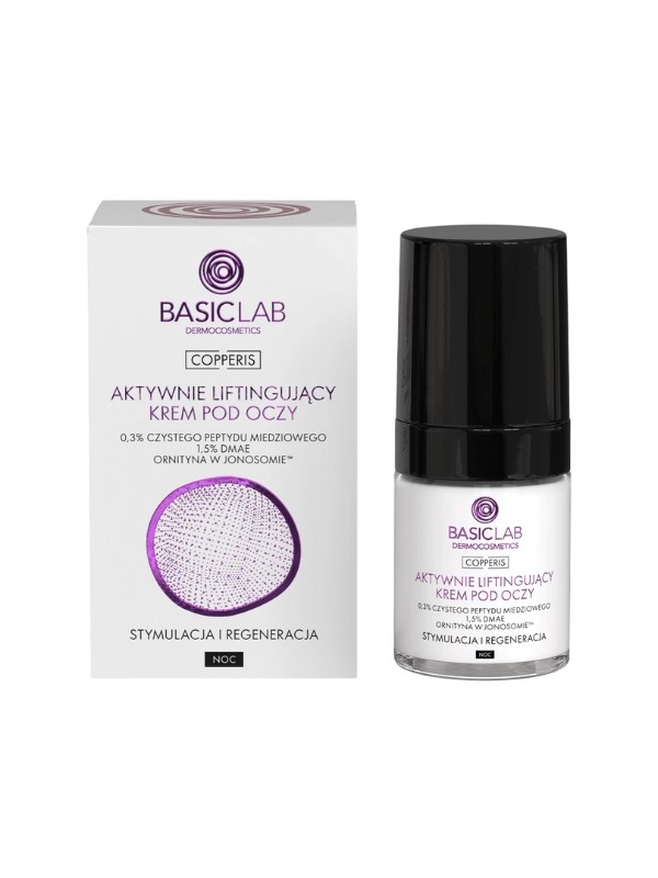 BasicLab Copperis Actively Lifting Night Eye Cream 3% Pure Copper Peptide Stimulatie en Regeneratie 18 ml