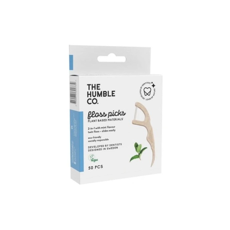 Humble Dental Floss Tandenstokers Wit 50 stuks