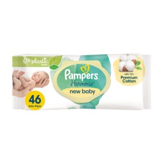 Pampers Harmonia Chusteczki nawilżone New Baby 46 sztuki