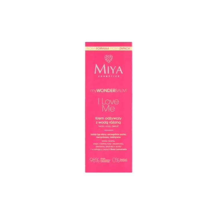Miya Cosmetics myWONDERbalm odżywczy Krem do twarzy z wodą różaną I Love Me 75 ml