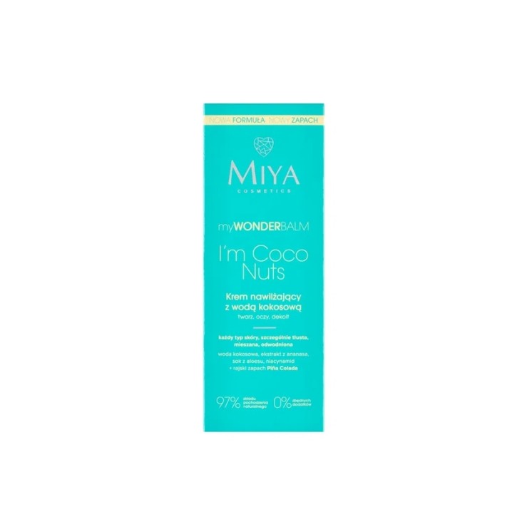 Miya Cosmetics myWONDERbalm nawilżający Krem do twarzy z wodą kokosową I'm Coco Nuts 75 ml
