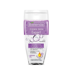 Bielenda Clean Skin Expert dwufazowy odżywczy Płyn do demakijażu oczu Olej Arganowy 150 ml