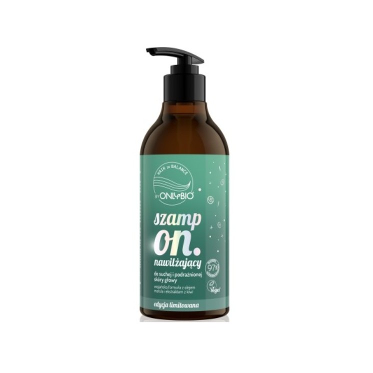 Зволожувальний шампунь ONLYBIO Hair in Balance з ківі 400 мл