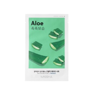 Missha Airy Fit Sheet Mask Aloe hydraterende en elastische Sheet Mask 19 g