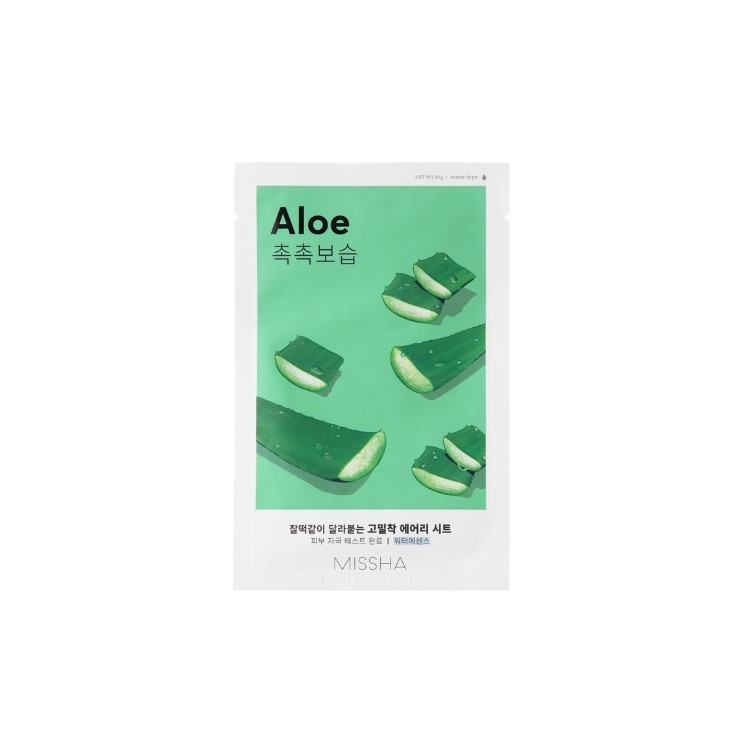 Missha Airy Fit Sheet Mask Aloe hydraterende en elastische Sheet Mask 19 g