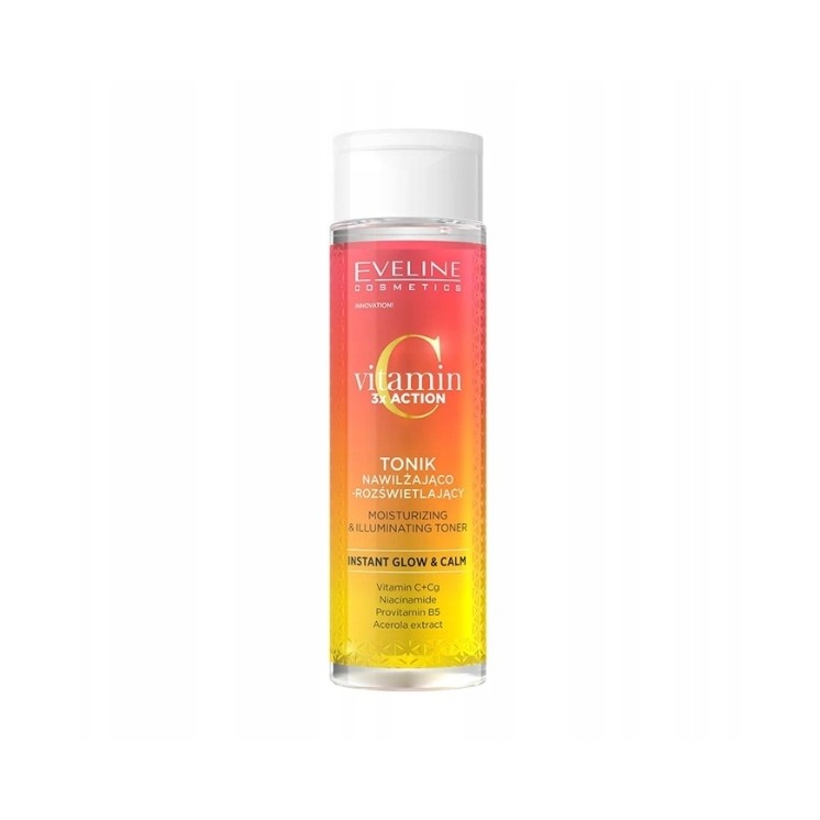 Eveline Vitamin C 3x Action nawilżająco-rozświetlający Tonik do twarzy 200 ml 