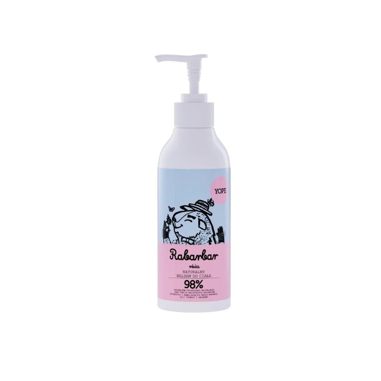 Baume corporel naturel à la rhubarbe et à la rose YOPE 300 ml