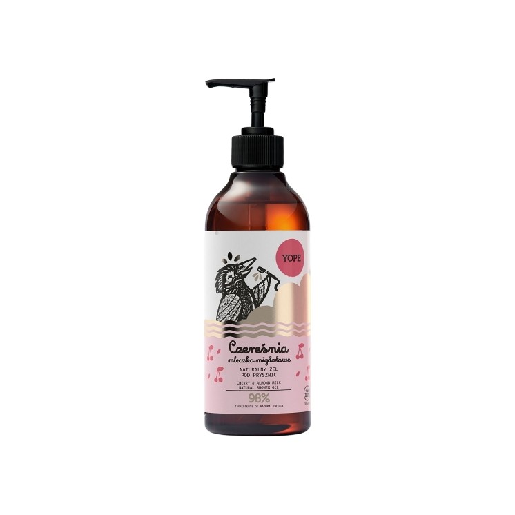 Gel douche naturel à la cerise et au lait d'amande YOPE 400 ml