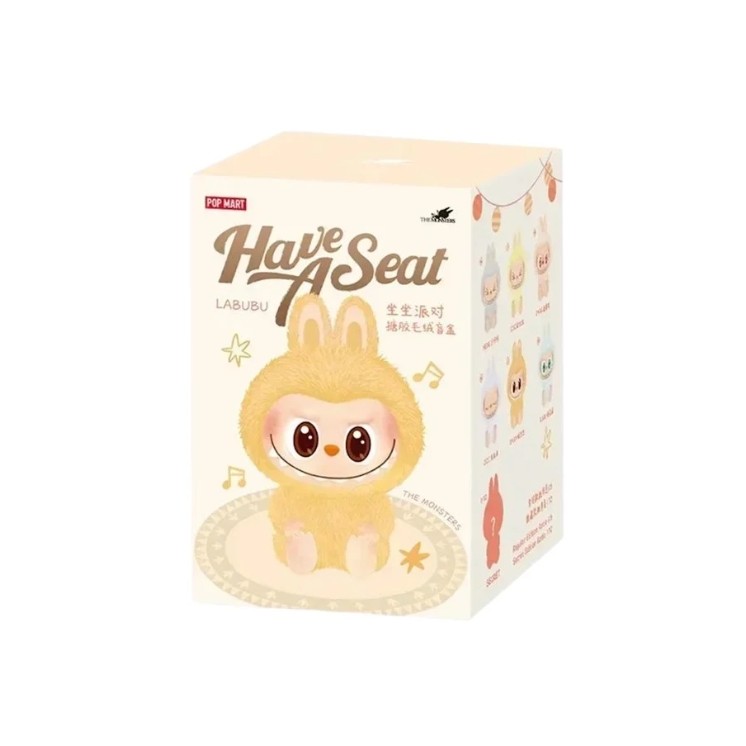 LABUBU Originele Pluche Zittende Hanger Pop Mart Labubu The Monsters Have a Seat + QR-code 1 st.