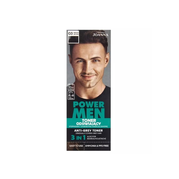 Joanna POWER MEN odświający Toner /03/ Medium Brown 80 g