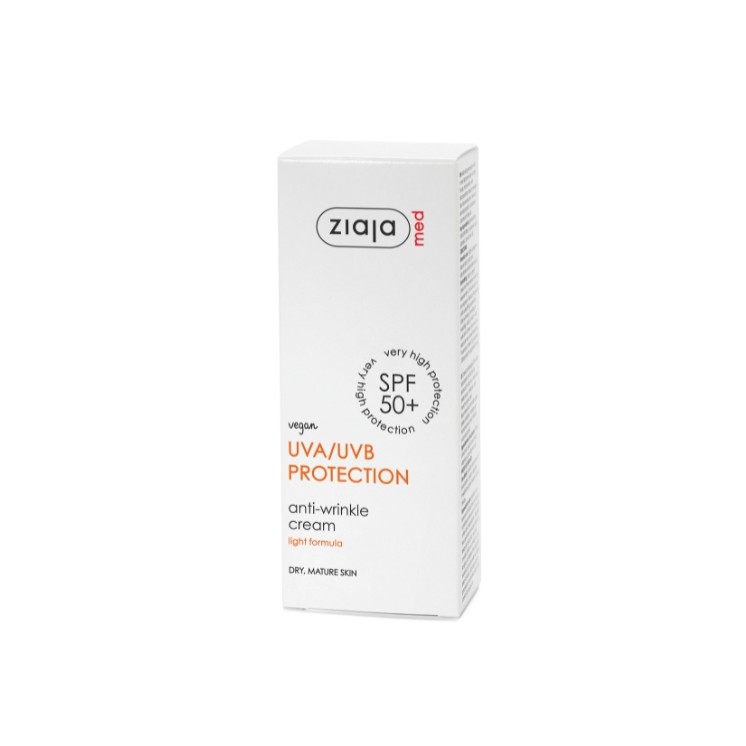 Ziaja Med Kuracja ochronna Krem do twarzy przeciwzmarszczkowy do cery suchej SPF50+ 50 ml