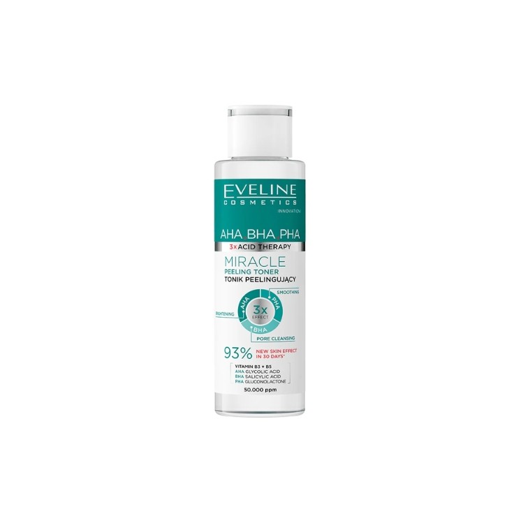 Eveline 3xAcid AHA BHA PHA Miracle Tonik peelingujący do twarzy 110 ml