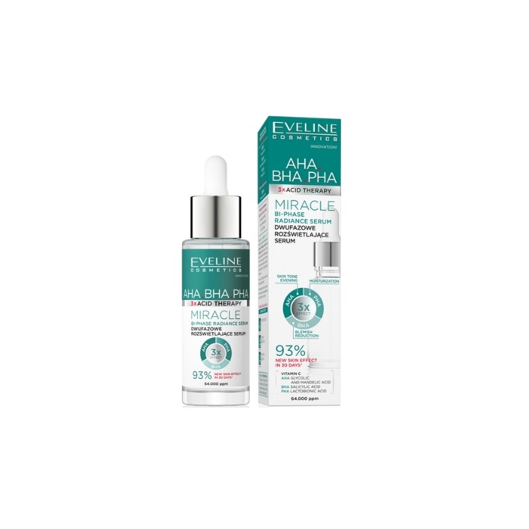 Eveline 3xAcid AHA BHA PHA Miracle Two-Phase Brightening Face Serum 30 ml