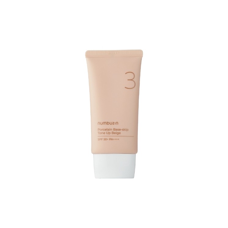 Numbuzin  No.3  Porcelain Base-skip Tone Up Beige - Tonujący Krem 3w1  50 ml