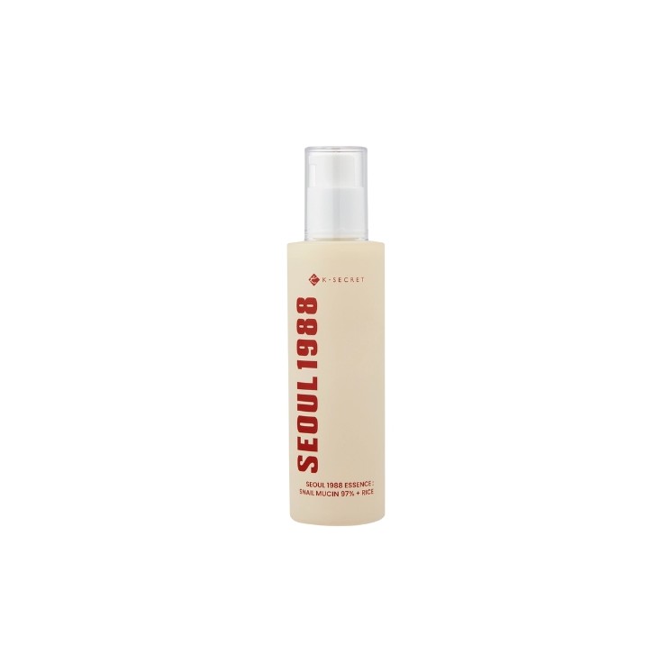 K-SECRET SEOUL 1988 Essence : Snail Mucin 97% + Rice Łagodząca Esencja z Filtratem ze Śluzu Ślimaka i Ryżem 100 ml