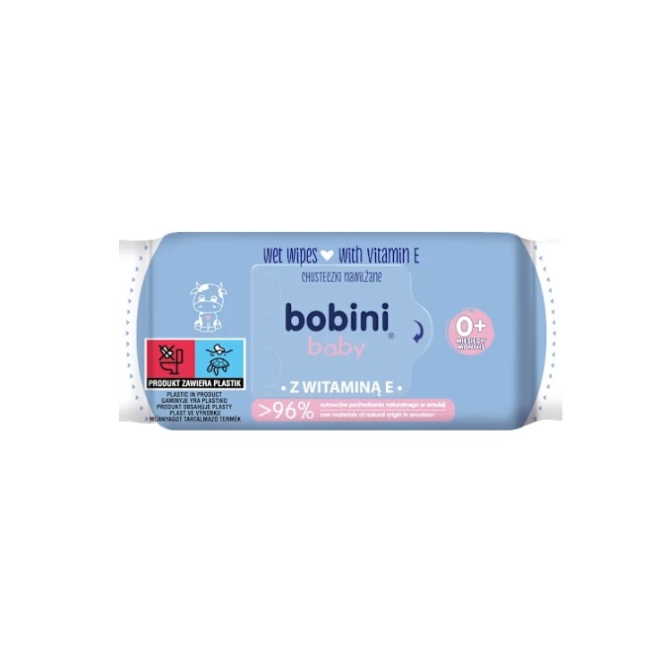 Вологі серветки Bobini Baby з вітаміном Е ніжно очищують, живлять і захищають шкіру немовлят і дітей, залишаючи її м’якою та гла