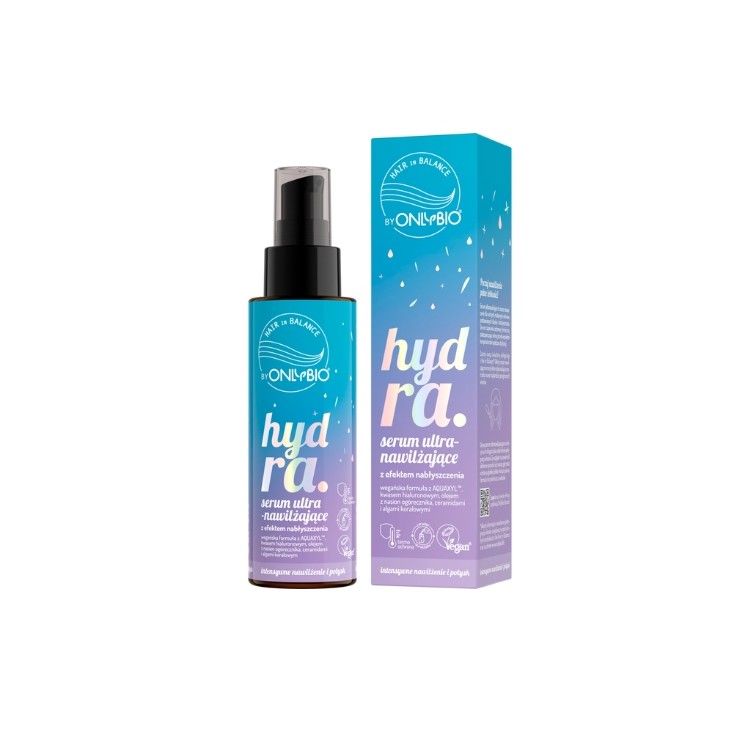 OnlyBio Hair in Balance Hydra ultranawilżające Serum do włosów z efektem rozświetlenia 100 ml