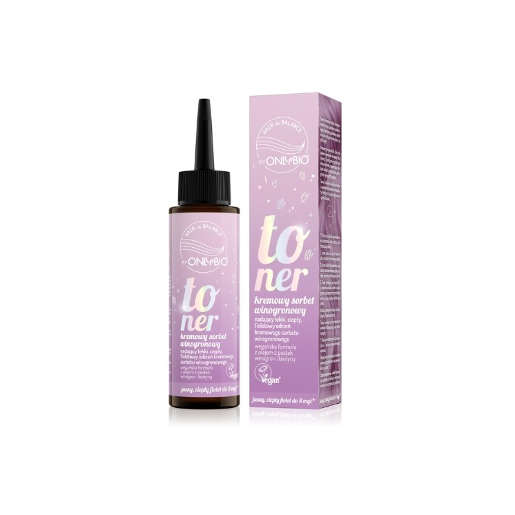 OnlyBio Hair in Balance Toner do włosów Kremowy Sorbet Winogronowy 100 ml