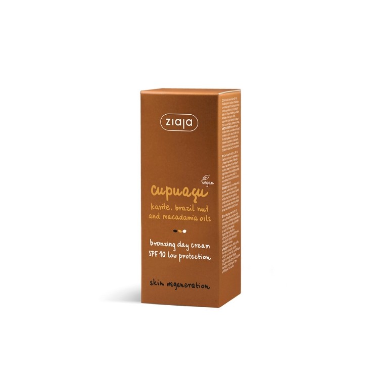 Ziaja Cupuacu Bronzing Face Cream Voedende SPF10 Lage Bescherming Dagcrème 50 ml
