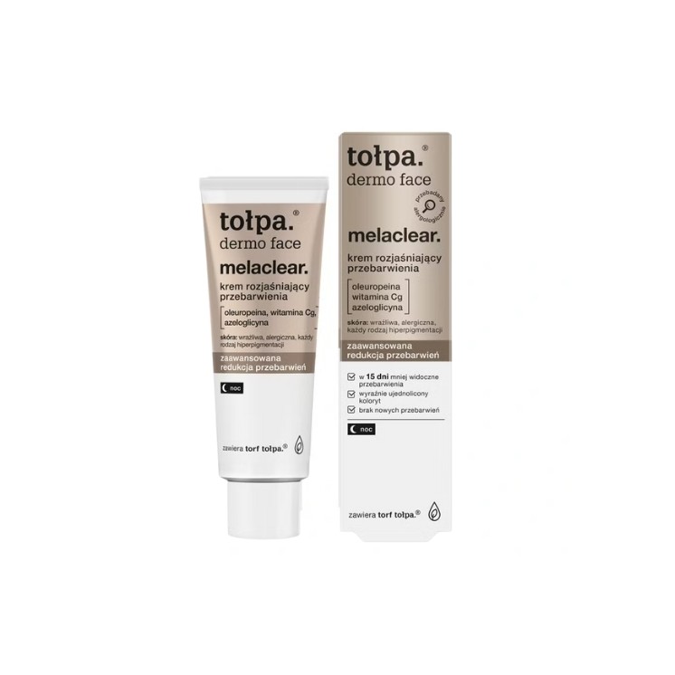 Tołpa Dermo Face Melaclear Krem do twarzy na noc rozjaśniający przebarwienia 40 ml