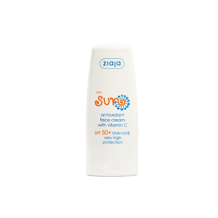 Ziaja Sun antyoksydacyjny Krem do twarzy z witaminą C SPF50+ UVA + UVB ochrona bardzo wysoka 50 ml