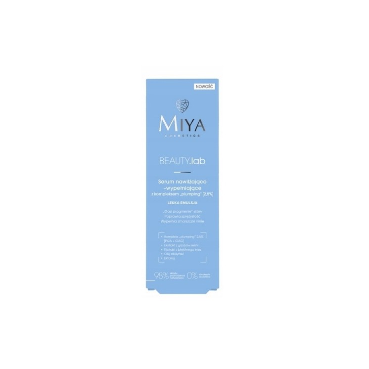Miya Cosmetics BEAUTY.lab Serum nawilżająco - wypełniające z kompleksem "plumping" 2,5% Lekka emulsja 30 ml