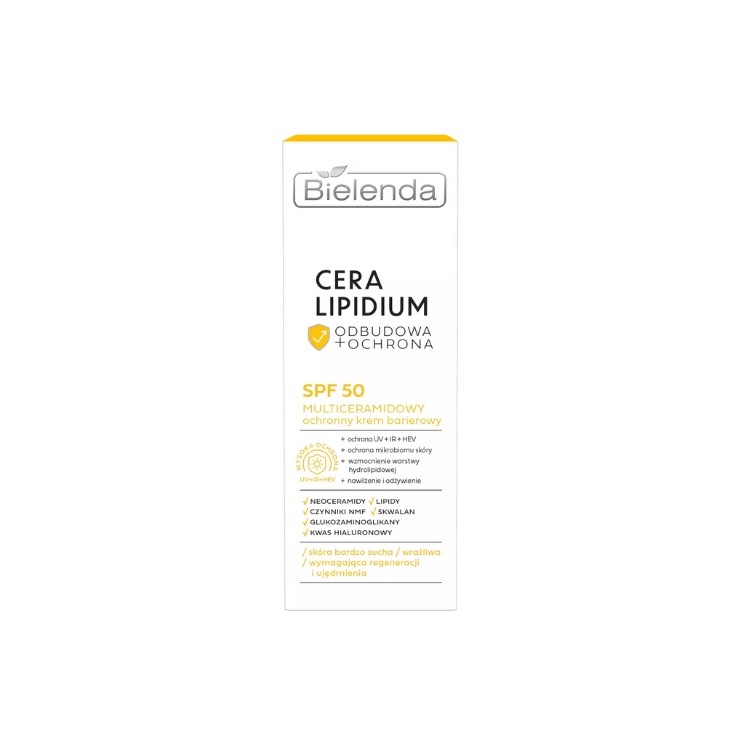 Живильний бар'єрний крем для обличчя Bielenda Cera Lipidium Multiceramide SPF50 50 мл
