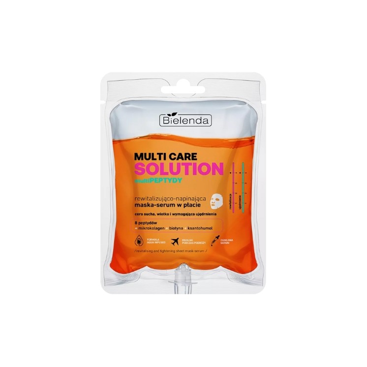 Маска-сироватка Bielenda Multi Care Solution MultiPEPTIDES, що відновлює та підтягує шкіру, в листі, 1 шт.
