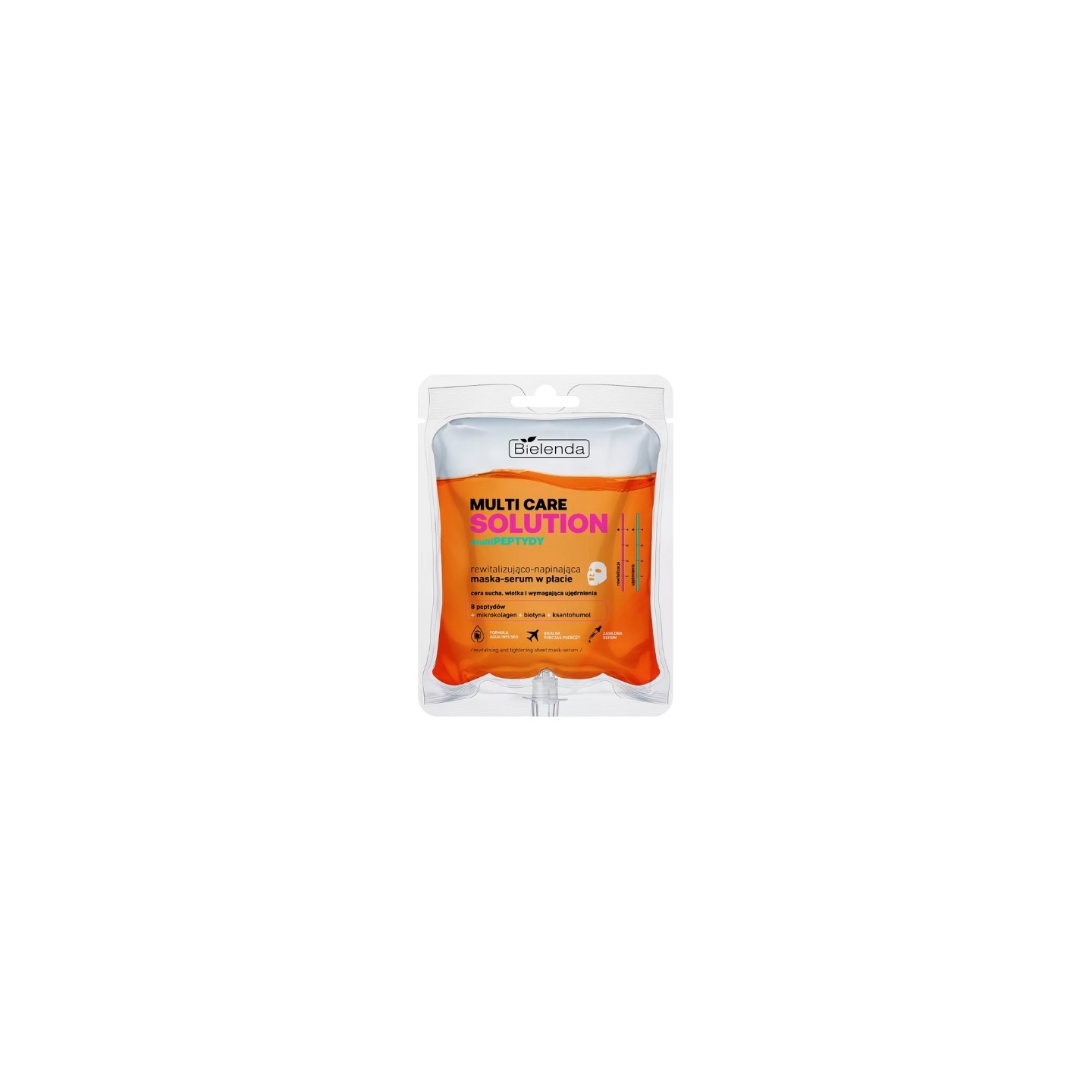 Маска-сироватка Bielenda Multi Care Solution MultiPEPTIDES, що відновлює та підтягує шкіру, в листі, 1 шт.