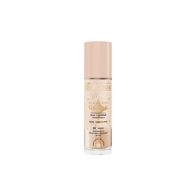 Bielenda FLAWLESS GLOW багатоцільова освітлювальна основа + тональний крем /01/ Ivory 30 мл
