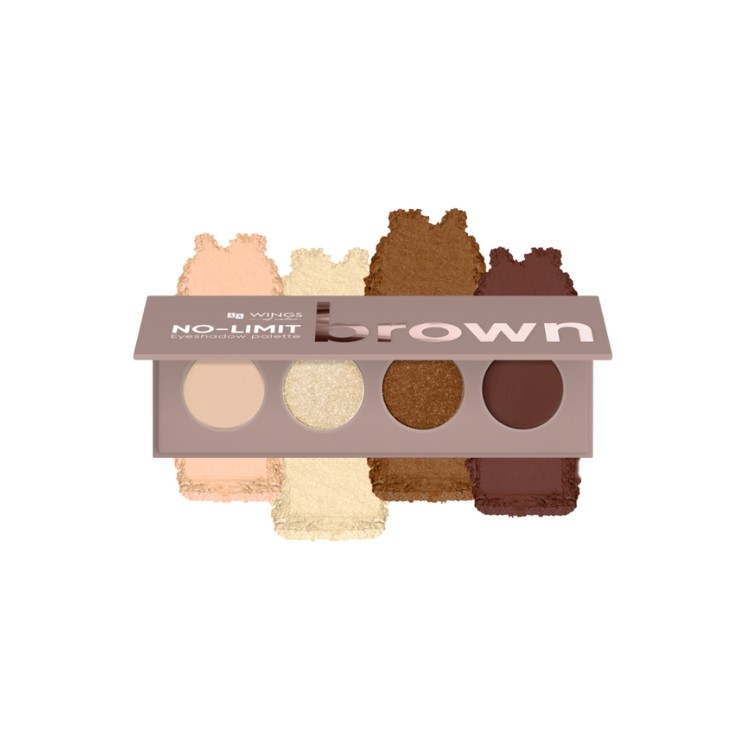 AA Wings of Color No Limit Volume Paleta cieni do powiek Brown 4 g