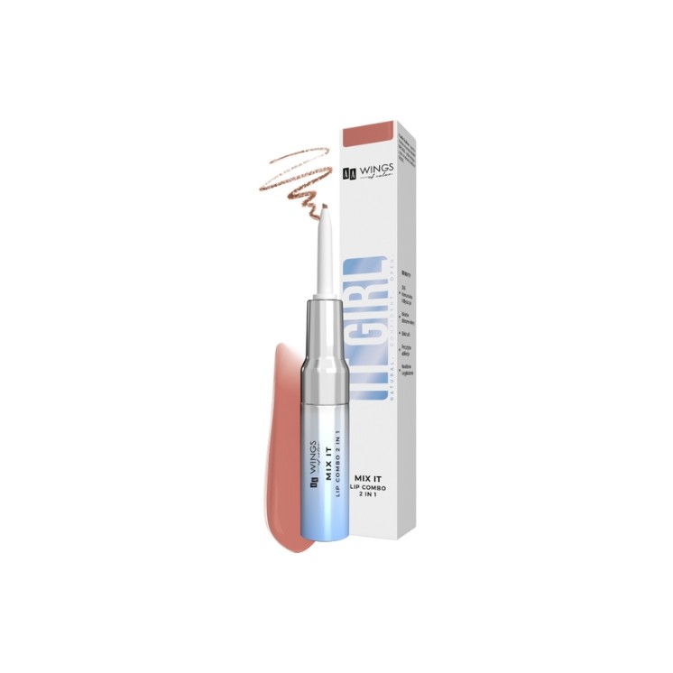 AA Wings of Color It Girl Mix It 2en1 Gloss liquide + crayon à lèvres / Nude praline / 5 g + 0,2 2 g