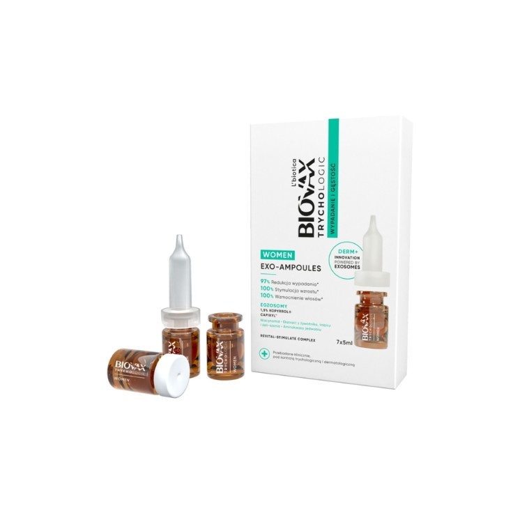 L'biotica BIOVAX Trychologic Exo-Ampoules Wypadanie i gęstość Kuracja do włosów dla kobiet 7 x 5 ml