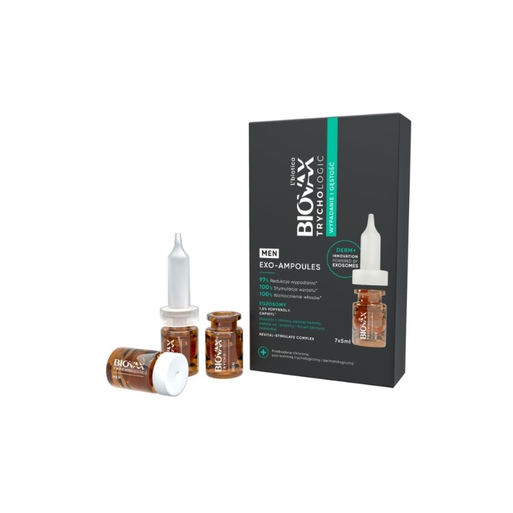 L'biotica BIOVAX Trichologic Exo-Ampoules Traitement anti-chute et densité capillaire pour hommes 7 x 5 ml