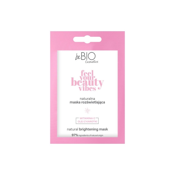 BeBio Cosmetics Naturalna rozświetlająca maska do twarzy Feel Your Beauty Vibes 10 ml