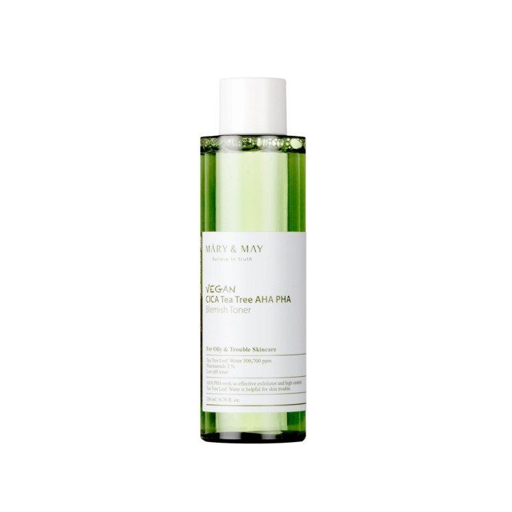 Mary&May Vegan CICA Tea Tree AHA PHA Vegan Toner Кислотний тонік 200 мл