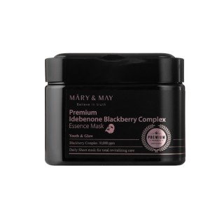 Набір із 20 масок для обличчя Mary&May Premium Idebenone Blackberry Complex Essence Mask Набір із 20 масок для обличчя Mary&May Premium Idebenone Blackberry Complex Essence Mask