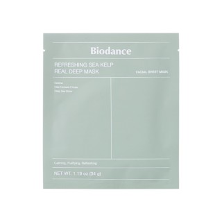 Biodance Refreshing Sea Kelp Real Deep Mask Masque visage apaisant et hydratant 1 pièce 34 g