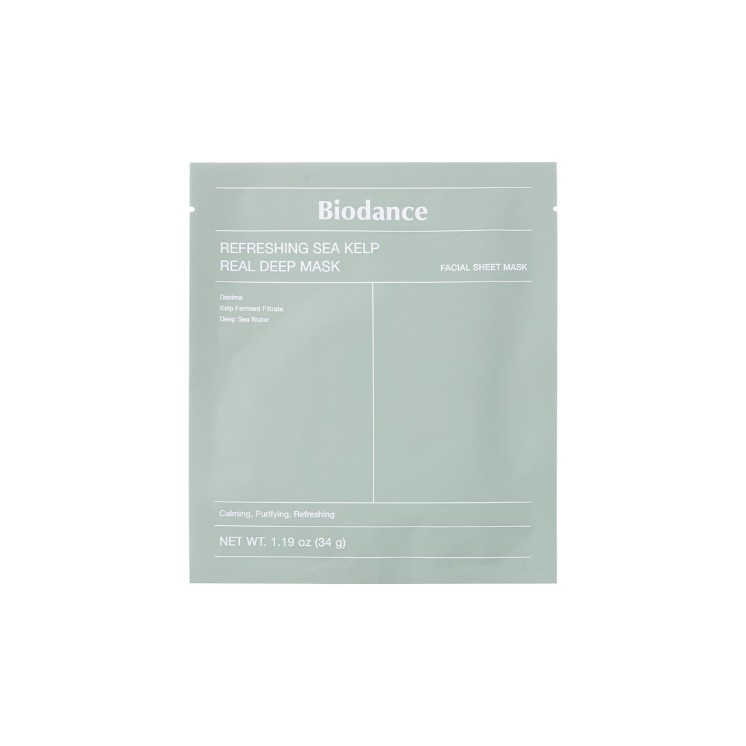 Biodance Refreshing Sea Kelp Real Deep Mask Beruhigende und feuchtigkeitsspendende Gesichtsmaske 1 Stück 34 g Biodance Refreshing Sea Kelp Real Deep Mask Beruhigende und feuchtigkeitsspendende Gesichtsmaske 1 Stück 34 g
