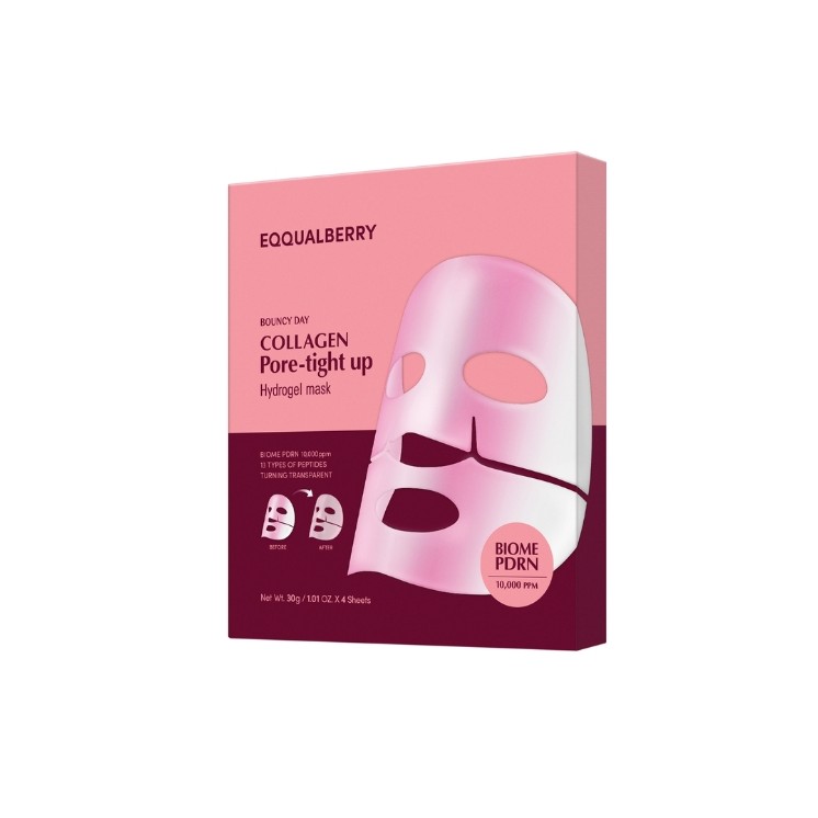 Набір гідрогелевих масок Eqqualberry Collagen Pore Tight Up Hydrogel Mask для обличчя з колагену, що звужують пори, 4 х 30 г