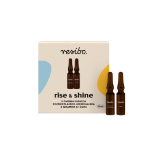 Resibo Rise& Shine 5 -daagse verhelderende en verstevigende behandeling met vitamine C en DMAE 10 stuks Resibo Rise& Shine 5 -daagse verhelderende en verstevigende behandeling met vitamine C en DMAE 10 stuks