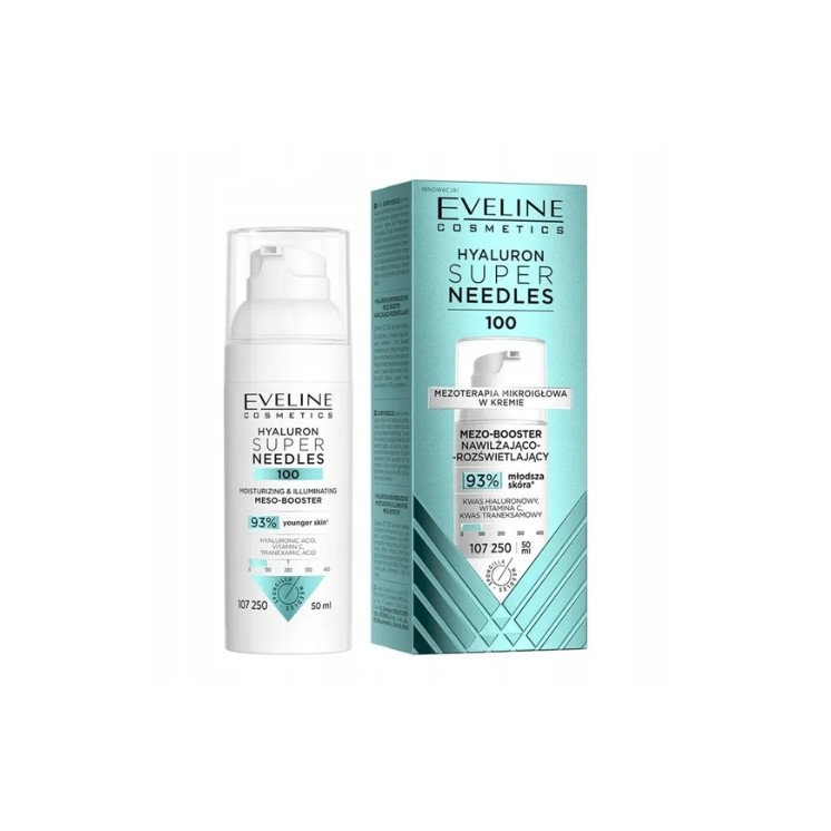 Eveline Hyaluron Super Needles 100 Mezo- booster hydraterend en verhelderend 50 ml